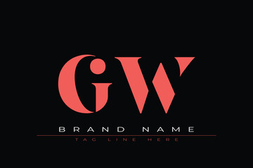 Abstract letter GW minimal logo design template. This minimal logo design is the process of creating a visual symbol that represents a brand, company, or individual.