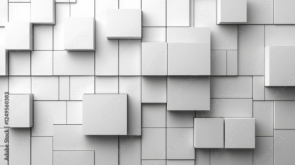 Poster White cube abstract background texture