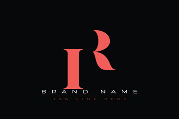 Abstract letter IR minimal logo design template. This minimal logo design is the process of creating a visual symbol that represents a brand, company, or individual.