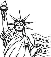 Minimalist United States Flag Silhouette Vector Design