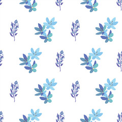 Vector Blue botanical Surface Pattern Seamless pattern