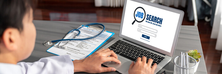 Online job search on brisk website for worker to search for job opportunities on the recruitment...