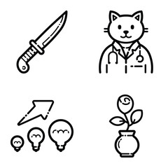 Essential Flat Icon Set Isolated On White Background