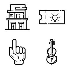 Essential Flat Icon Set Isolated On White Background
