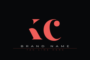 Abstract letter KC minimal logo design template. This minimal logo design is the process of creating a visual symbol that represents a brand, company, or individual.