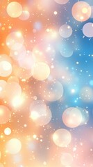 Colorful abstract background featuring soft bokeh lights with a gradient of orange and blue hues, creating a dreamy atmosphere.