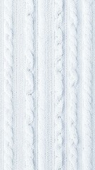 Fototapeta premium Textured knitted fabric in soft light blue with a cable pattern, ideal for cozy apparel or home decor.