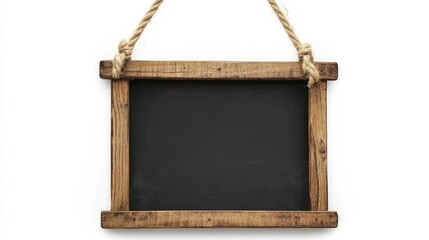 Rustic wooden framed chalkboard hanging against a white background in a cozy setting for creative messages and decor