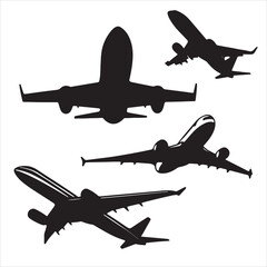 airplane silhouettes vector illustration