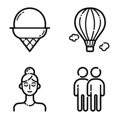 Essential Flat Icon Set Isolated On White Background