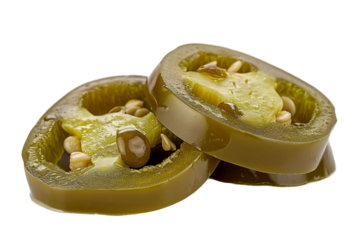 Quick Pickled Jalapenos: A Simple Way to Add Heat to Your Favorite Foods Isolated on Transparent Background