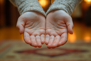 A touching image of a child's open palm gently resting on the mother's open palm, symbolizing love, trust, and the deep bond between parent and child