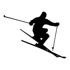 silhouette of a skier