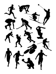 set of silhouettes of different  sport