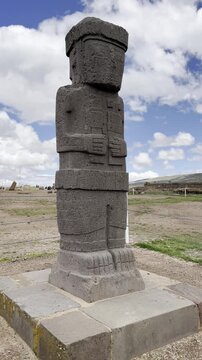 Foto del Monolito Bennett (Monolito Pachamama) en el sitio arqueol&oacute;gico de Tiwanaku, Bolivia