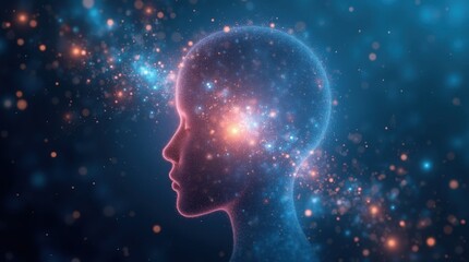 Nebula Face with Blue Glow