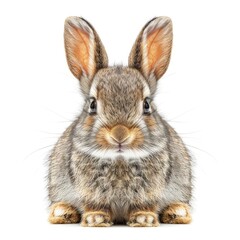 Obraz premium Isolated rabbit cutout on a clean white background for design and illustration purposes