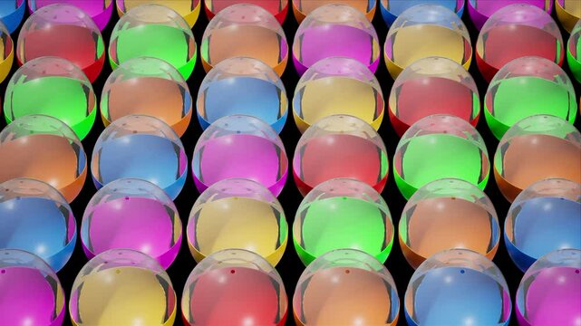 Loop Background of Many colorful Empty capsule toys