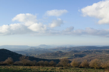 landscape in the Valley of Volcanoes. 
Valley of nuraghi. Logudoro meilogu. Bonorva. SS, Sardinia. Italy