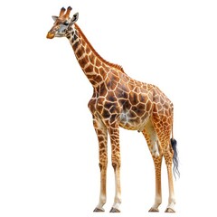 Obraz premium Isolated giraffe cutout on white background for clean and simple visual presentation