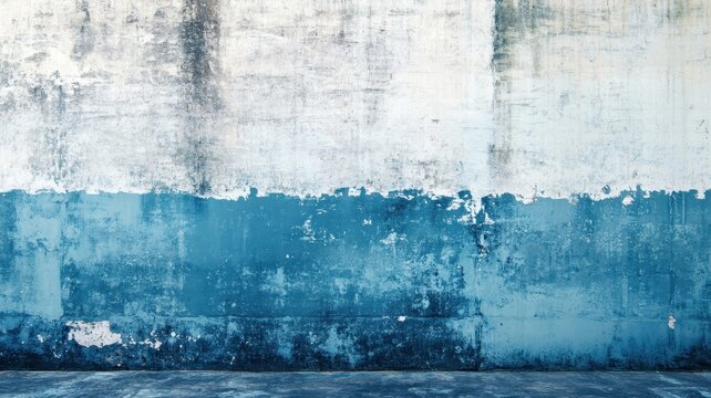 Abstract grunge blue wall background urban setting digital art textured surface contemporary visual design