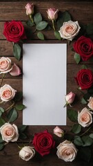 Valentines Day - White sheet with romantic roses
