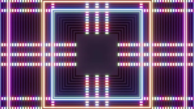 Square Logo Placeholder Background with Colorful Dotted LED Lights