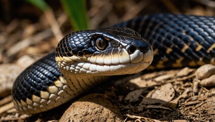 Obraz premium Close-up view of a king cobra