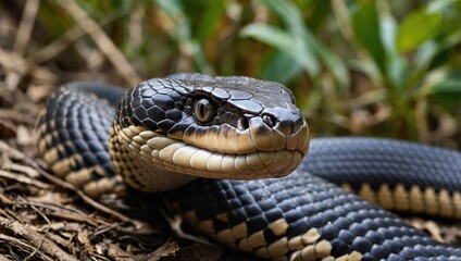Obraz premium Close-up view of a king cobra