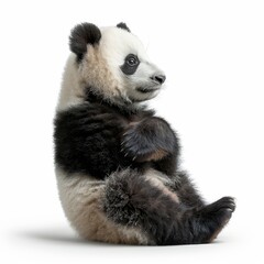 Obraz premium Panda isolated on a white background cutout.