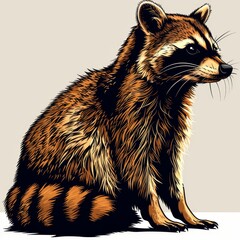 Obraz premium Raccoon isolated on a white background cutout