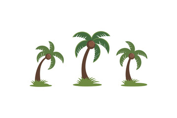 Tropical Palm Tree Vector Illustration.