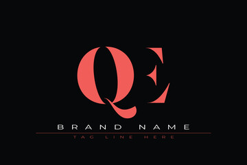 Abstract letter QE minimal logo design template. This minimal logo design is the process of creating a visual symbol that represents a brand, company, or individual.