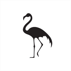 Fototapeta premium Elegant Flamingo Silhouette - Full Body Vector Illustration