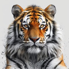 Fototapeta premium Stunning isolated tiger image on a pristine white background for striking visual presentation