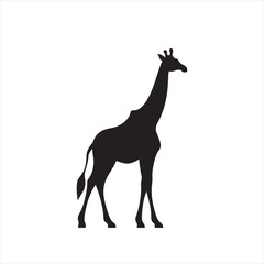 Obraz premium Minimalist Giraffe Silhouette Icon for Professional Design Projects