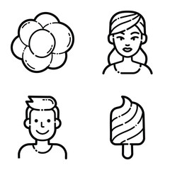 Essential Flat Icon Set Isolated On White Background