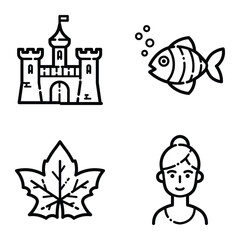 Essential Flat Icon Set Isolated On White Background