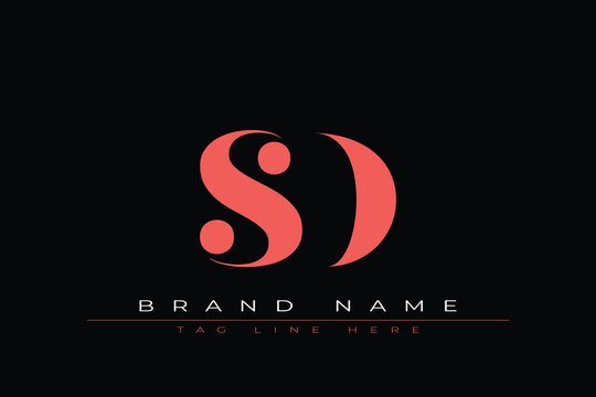 Abstract letter SD minimal logo design template. This minimal logo design is the process of creating a visual symbol that represents a brand, company, or individual.