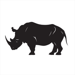 Fototapeta premium Minimalistic Rhinoceros Silhouette Vector Illustration 