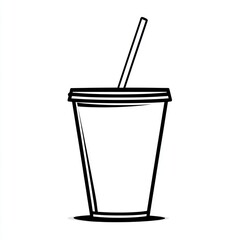 Soda cup straw drink beverage refreshment cafe