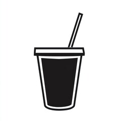 Drink, straw, cup, beverage, icon, graphic, design, white background, menu, illustration