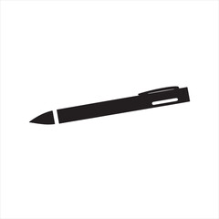 Minimalist Black Pen Icon on White Background