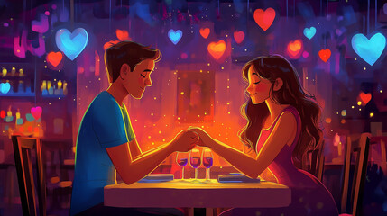 Two Lovers Holding Hands as They Celebrate Their Special Day