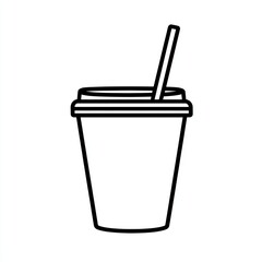 Iced coffee drink straw cup cafe summer