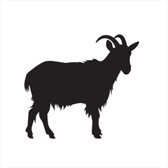 Simple and Adorable Goat Silhouette Vector