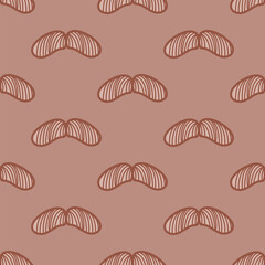 Chevron moustache seamless vector pattern. Cute illustration with hipster theme.