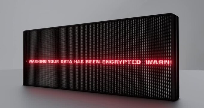 "warning your data has been encrypted" message on the screen, abstract 3D digital device background, Cyber threat, cyber security, ransomware, encrypted data, Locked out of device, Technology Backdrop