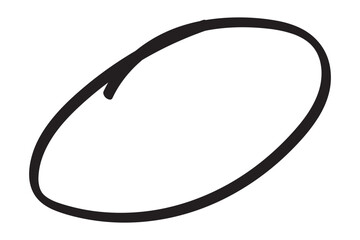 Highlight hand drawing different circles isolated on background. Handwritten red circle.