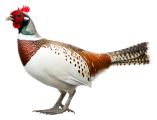Colorful pheasant on clear backdrop